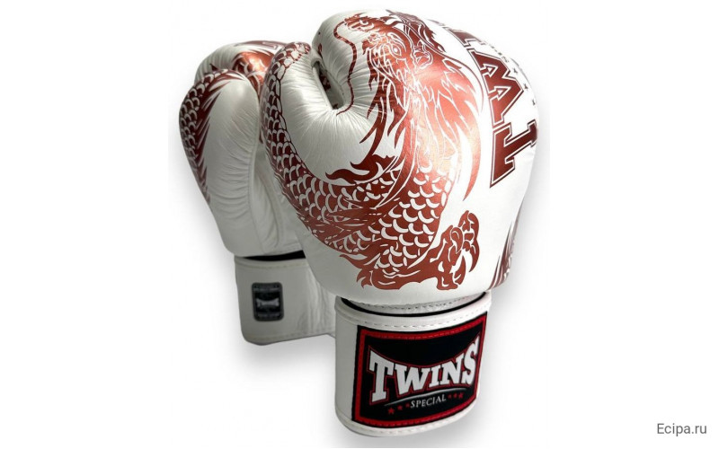 Боксерские перчатки TWINS Special FBGVL3-49 white brown 14 oz