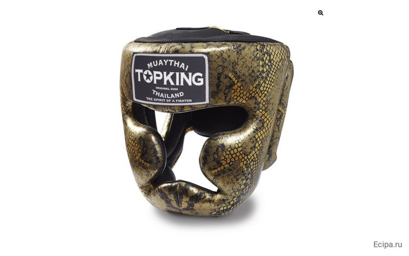 Боксерский шлем Top King Gold / Black Snake Edition Head Guard XL
