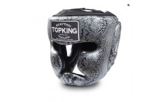 Боксерский шлем Top King Silver / Black "Snake Edition" Head Guard M