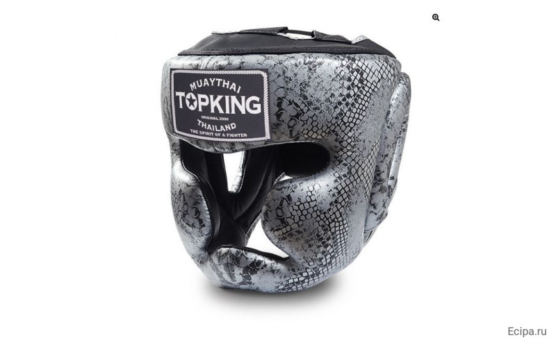 Боксерский шлем Top King Silver / Black Snake Edition Head Guard M
