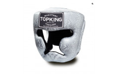 Боксерский шлем Top King Silver / White "Snake Edition" Head Guard L