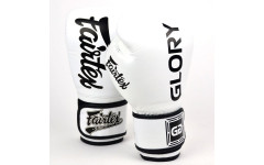 Боксерские перчатки турнира Glory Fairtex BGVG1 white 16 oz