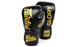 Боксерские перчатки турнира Glory Fairtex BGVG1 black 16 oz