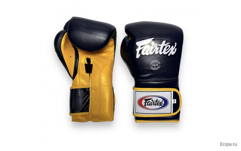 Боксерские перчатки Fairtex BGV9 blue navy yellow 10 oz