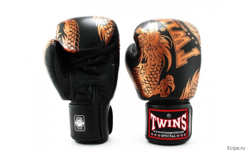 Боксерские перчатки TWINS FBGVL3-49 black brown 10 oz