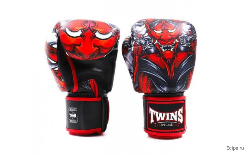Боксерские перчатки Twins FBGVL3-58 (Кабуки) red 10 oz