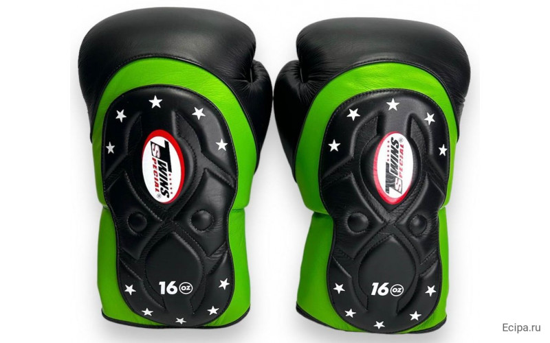 Боксерские перчатки Twins Special BGVL6 MK green black 12 oz