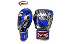 Боксерские перчатки Twins Special FBGVL3-52 Dragon blue silver 12 oz